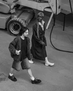 Emma Myers and Joy Sunday walking next to each other