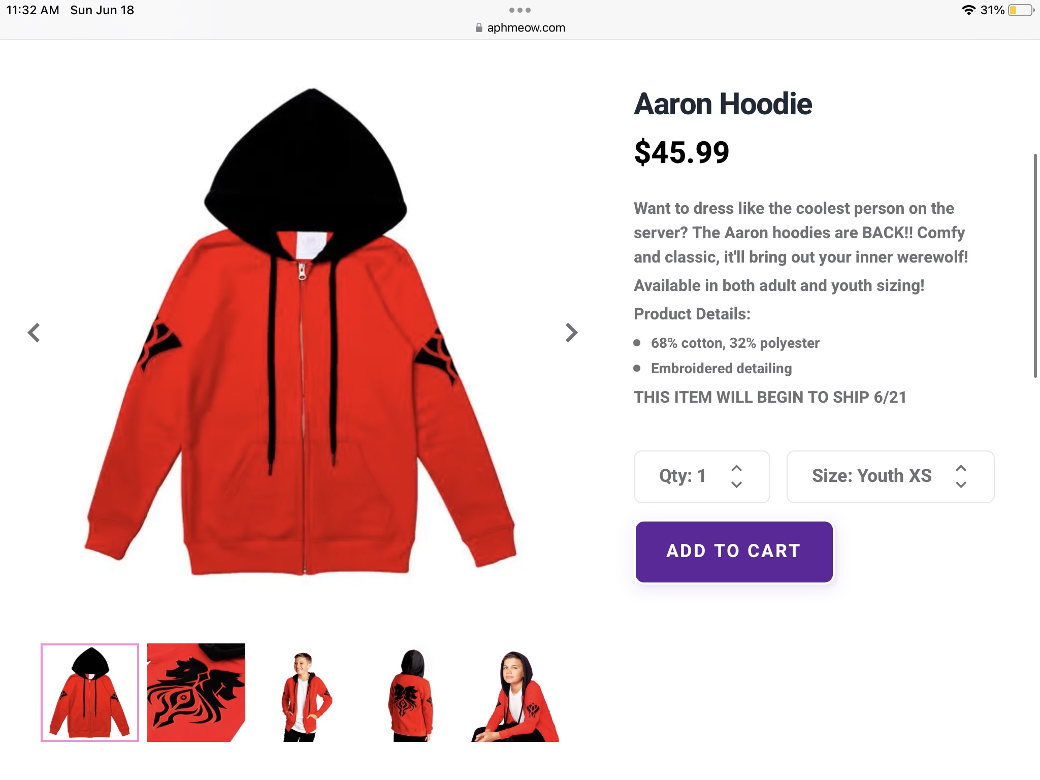 Aphmau merch aaron lycan hoodie online