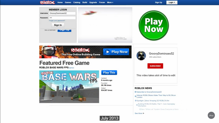 Roblox Website evolution