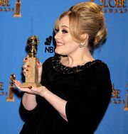 Adele with her Golden Globe