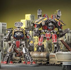 Warhammer 40k Armorcast Reaver and Warhound Titans, Legio Ignatum (Fire  Wasps)