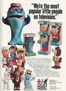 Print ad for toy versions of several American ad mascots, including Charlie