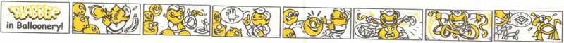 Blabber makes balloon animals for an audience of oranges, asks for a "volunteer" and then turns them into a balloon dog.