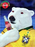 1995 print ad supporting the Brazilian soccer team