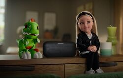 Connie the Doll and Trevor the Dinosaur