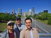 With Antonio and TimeShade at Jackson Street Bridge.