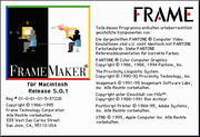 FrameMaker 5.0.1 Mac about screen