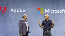 Narayen and Nadella at Microsoft Ignite 2018