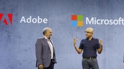 Shantanu Narayen and Satya Nadella at Microsoft Ignite 2018