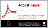 Adobe Acrobat Reader 1.0 about screen Mac