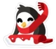 Sledding Penguin Sticker