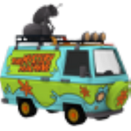 The Mystery Machine in a player's inventory.