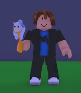 A player holding the Llama Rattle.