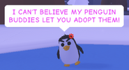A Penguin in the Ice Skating Minigame