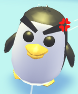 Un pingüino enojado en el patinaje sobre hielo.