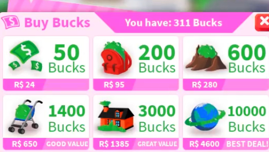 Bucks Adopt Me Wiki Fandom - what can you buy with 400 robux in adopt me