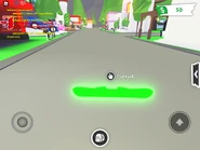 A Green Neon Snowboard in-game.