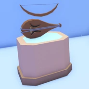 The Tundra Violin on display in the Snowy Igloo Shop.