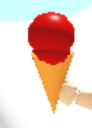Red Ice Cream in a Cone.