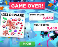 Winter Holiday 2020 Feeding Frenzy mini-game results.