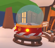 The Snow Globetrotter on display.