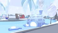 The exterior of the Snowy Igloo Shop