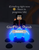 Neon giant blue scarab