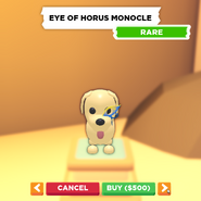 The Eye of Horus Monocle on a Dog.