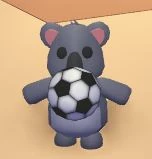 A Koala holding the Soccer Ball Throw Toy.
