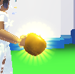 A Player holding a Healing Apple