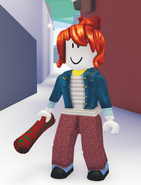 A player holding the Wrapping Paper Throw Toy.