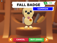 The Fall Badge on a Dog.