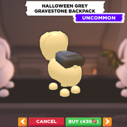 Halloween Grey Gravestone Backpack on a Dog