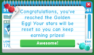 The Star Rewards Golden Egg milestone notification.