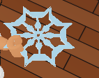 The Snowflake Flying Disc in-game.