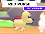 The Red Purse as seen on a Dog.