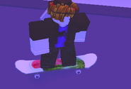 A player riding the Melon Skateboard.