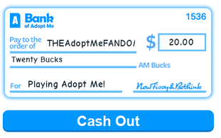 Paychecks Adopt Me Wiki Fandom - how to cash out on roblox