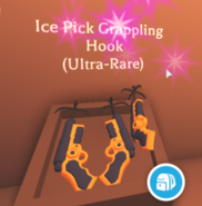The Ice Pick Grappling Hook displayed in the Christmas Shop.