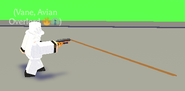 A player using the Ice Pick Grappling Hook.