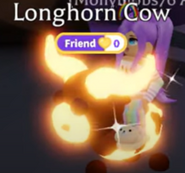 Mega Neon Longhorn Cow (Rare)