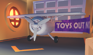 The stylised Racing Monoplane at the hangar building where Amaia was located.