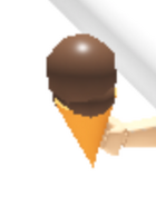 Brown ice cream in a cone