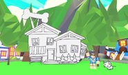 Burt in front of the Nursery with the 2D Kitty.