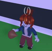 A player holding the Chocolate Drop.