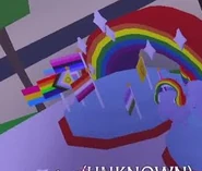 The Lesbian Flag on display in the Pride Stand.