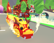 A player riding the Dragon Train.