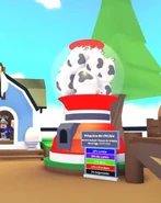 El huevo de la granja en la máquina de chicles.