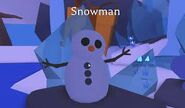 Snowman pet on the pedestal