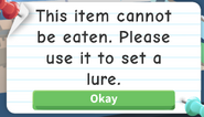 The pop-up players receive if they interact with the Burnt Bites Bait.